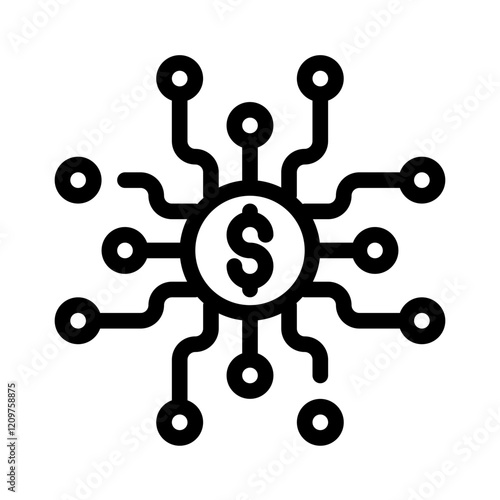 Icon Digital Money With Style Outline