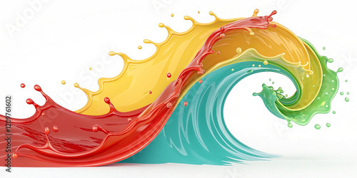 Stylish 3D Wave Liquid Shape Color Background for Modern Aesthetics
