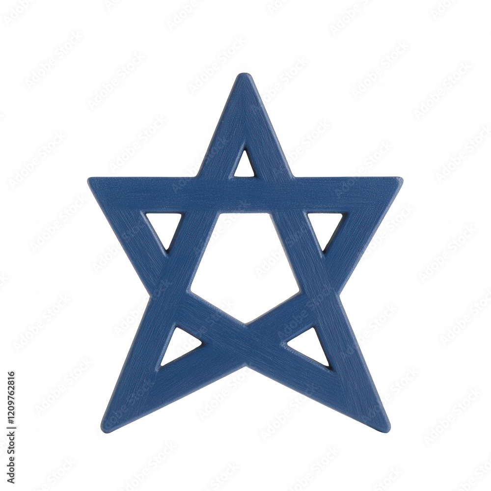 A blue Star of David symbol, representing Jewish identity and heritage., isolated on a transparent background. A blue Star of David symbol, representing Jewish identity and heritage., isolated on a transparent background.