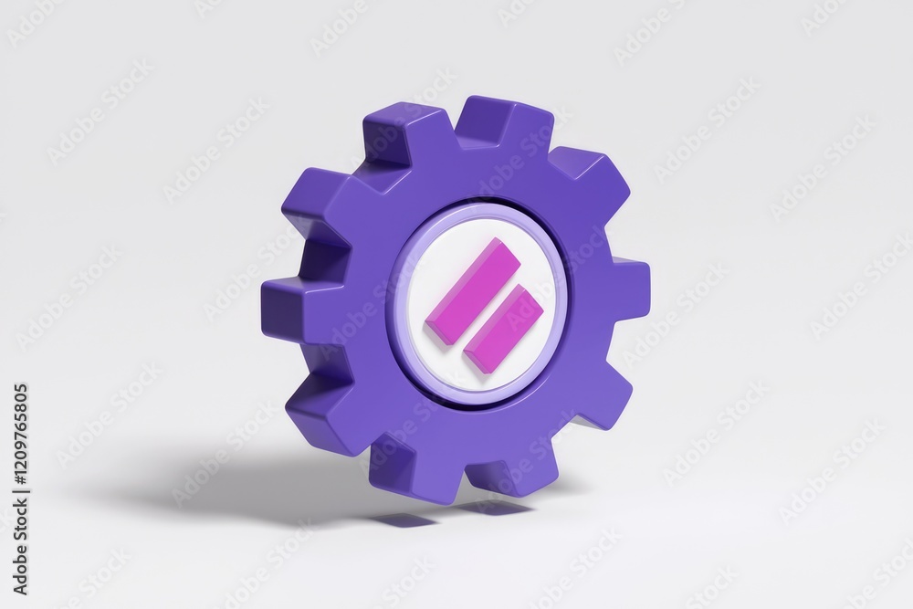 A 3D render of a purple gear with a pink logo, symbolizing automation and workflow efficiency. A 3D render of a purple gear with a pink logo, symbolizing automation and workflow efficiency.