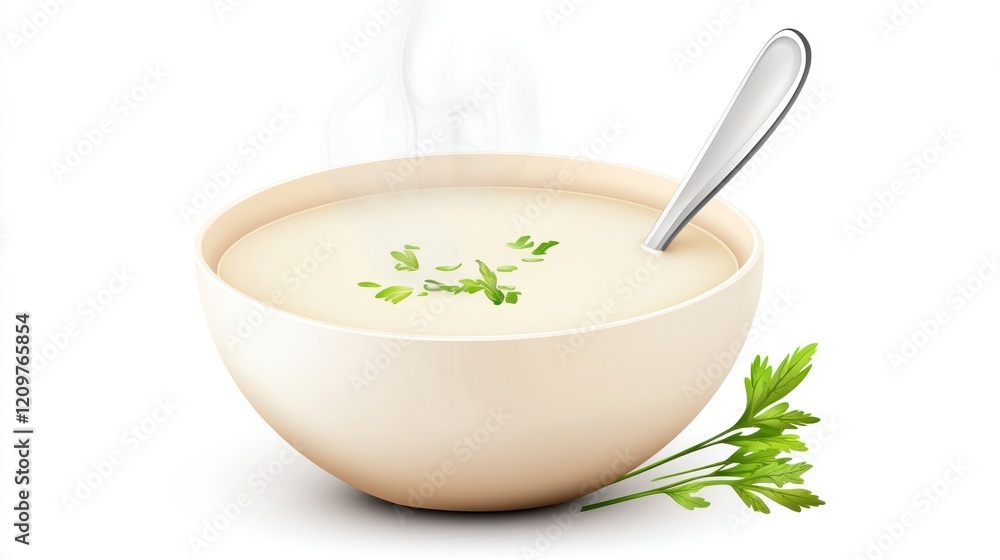 Creamy Soup in Bowl