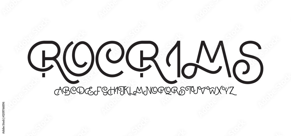 Rocrims premium luxury elegant alphabet letters and numbers. Vintage wedding typography classic serif font decorative vintage retro. creative vector illustration Rocrims premium luxury elegant alphabet letters and numbers. Vintage wedding typography classic serif font decorative vintage retro. creative vector illustration