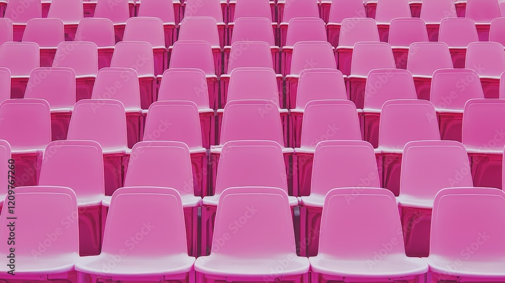 Naklejka premium rows of empty pink stadium seats
