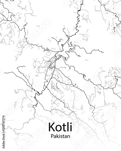 Kotli Pakistan minimalist map photo