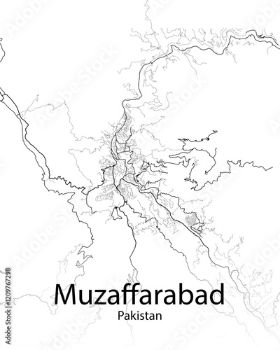 Muzaffarabad Pakistan minimalist map photo