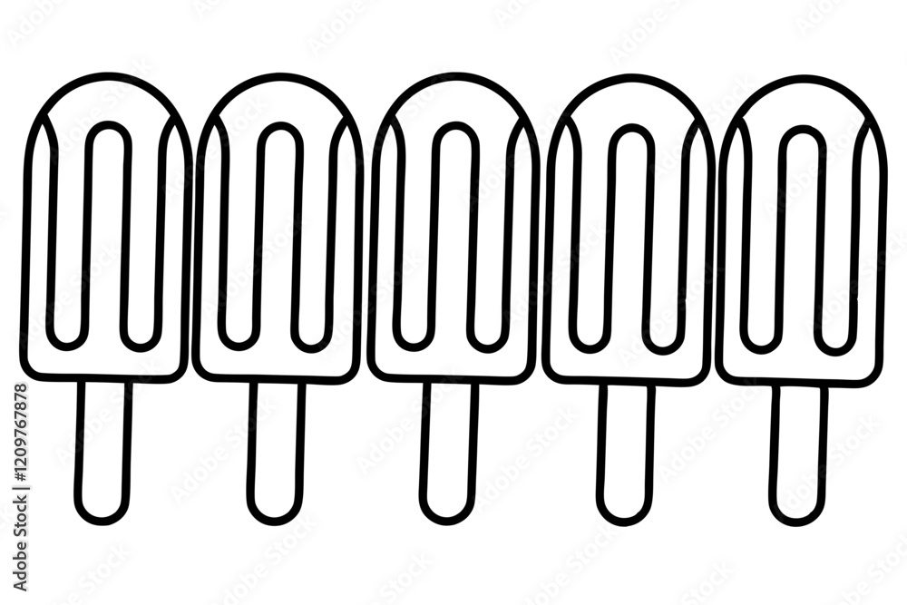 Popsicle Outline Vector Art Pack set Popsicle Outline Vector Art Pack set