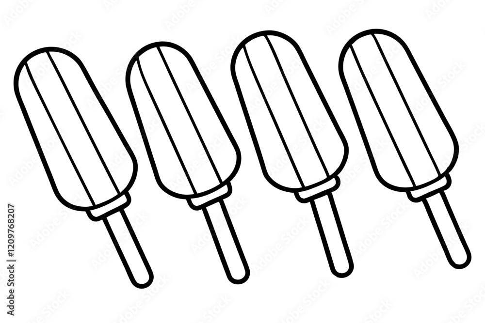 Popsicle Outline Vector Art Pack set Popsicle Outline Vector Art Pack set
