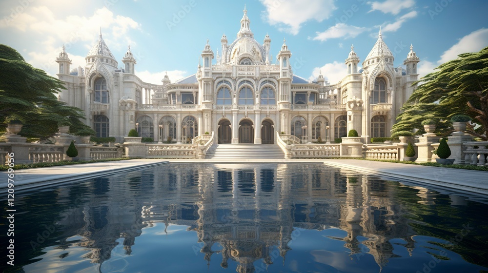 A photo of a Palace Reflecting Tranquility A photo of a Palace Reflecting Tranquility