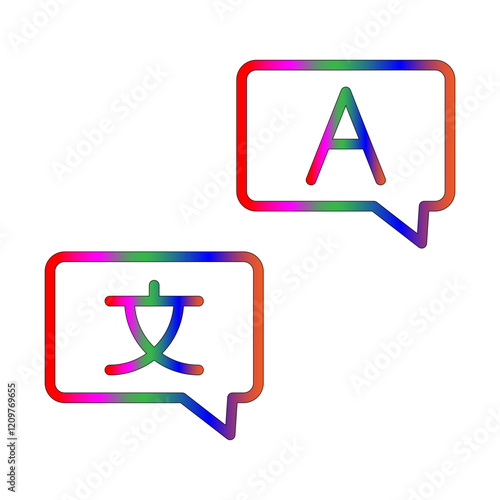 Translation line gradient icon