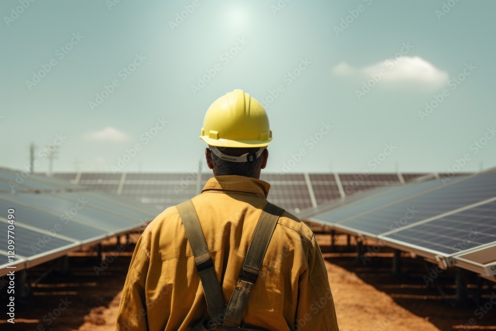 Solar field hardhat helmet worker Solar field hardhat helmet worker