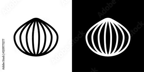 Onion icons vector collection in black and blue colors on white background