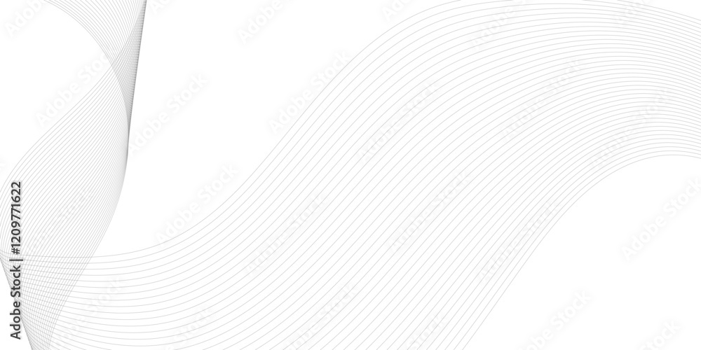 Fototapeta premium Abstract grey, white smooth element swoosh speed wave modern stream background. Abstract wave line for banner, template, wallpaper background with wave design. Vector illustration