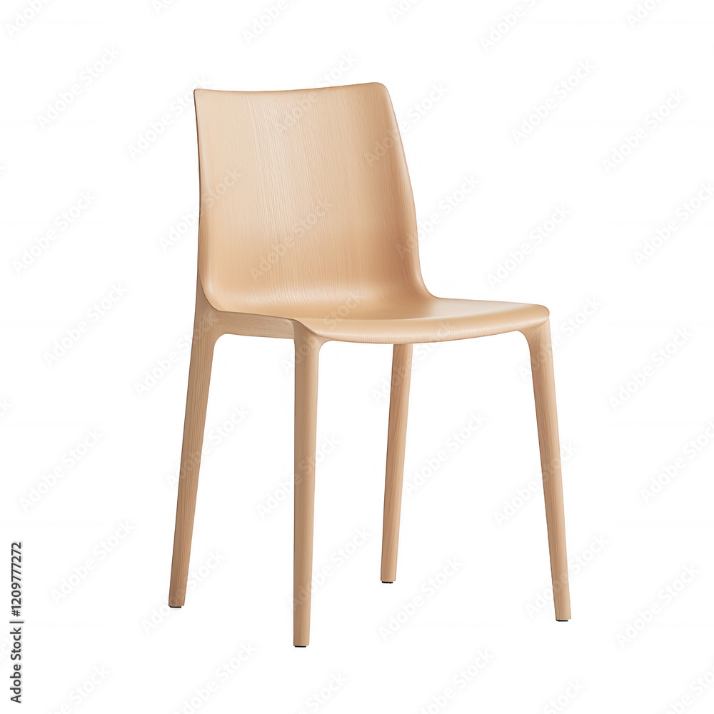Minimalistic wooden chair designed for comfort and style in modern interiors. Minimalistic wooden chair designed for comfort and style in modern interiors.
