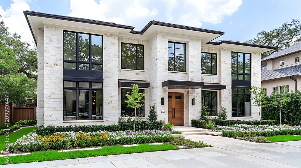 Modern Luxury Home Exterior White Brick Landscaping Modern Luxury Home Exterior White Brick Landscaping