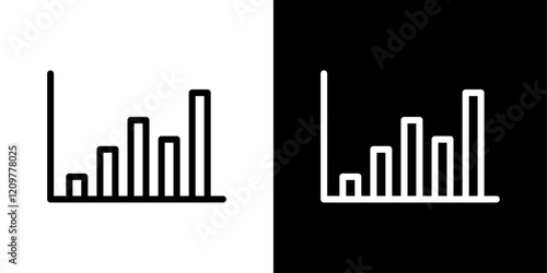 Stats icons vector collection in black and blue colors on white background