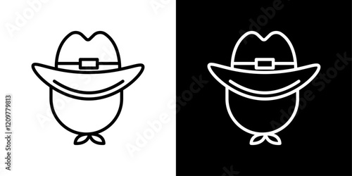 Cowboy icons vector collection in black and blue colors on white background