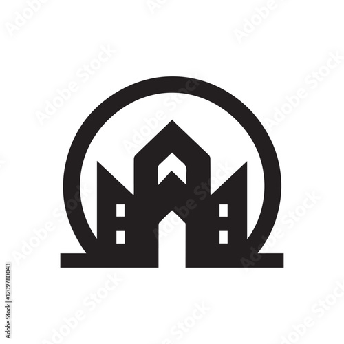 Real Estate Logo. Construction Architecture Building Logo Design Template Element