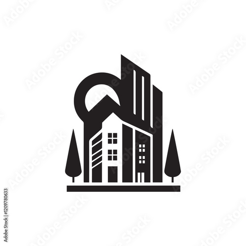 Real Estate Logo. Construction Architecture Building Logo Design Template Element