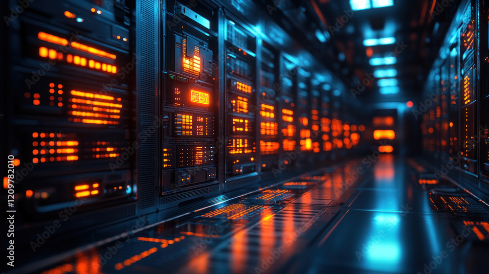 A high-tech server room filled with glowing supercomputers, representing the backbone of computer science A high-tech server room filled with glowing supercomputers, representing the backbone of computer science