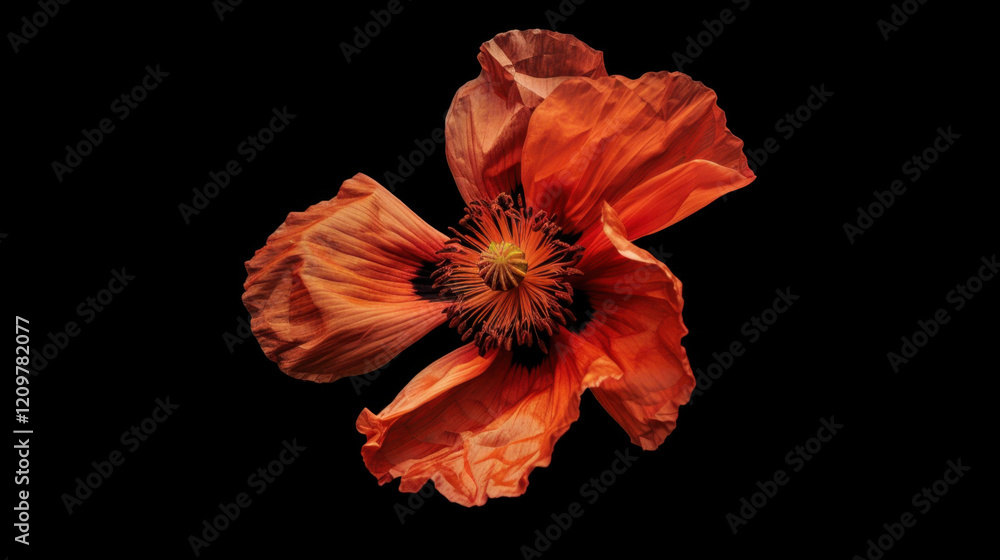 poppy flower isolated on plain background poppy flower isolated on plain background