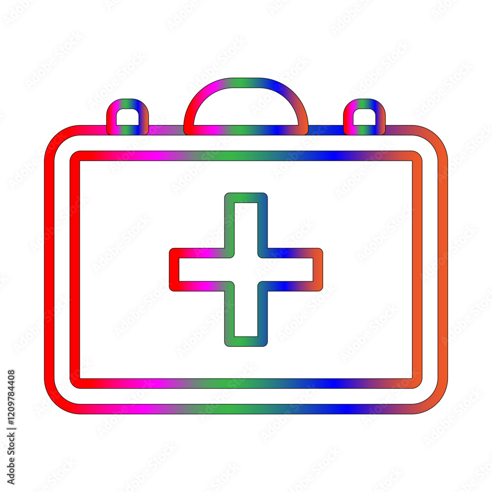 Fototapeta premium First aid kit line gradient icon