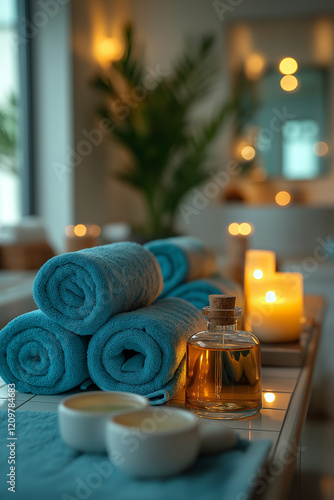 Photo d'un intérieur de spa luxueux et relaxant, idéal pour un moment bien-être ou un cadeau romantique photo