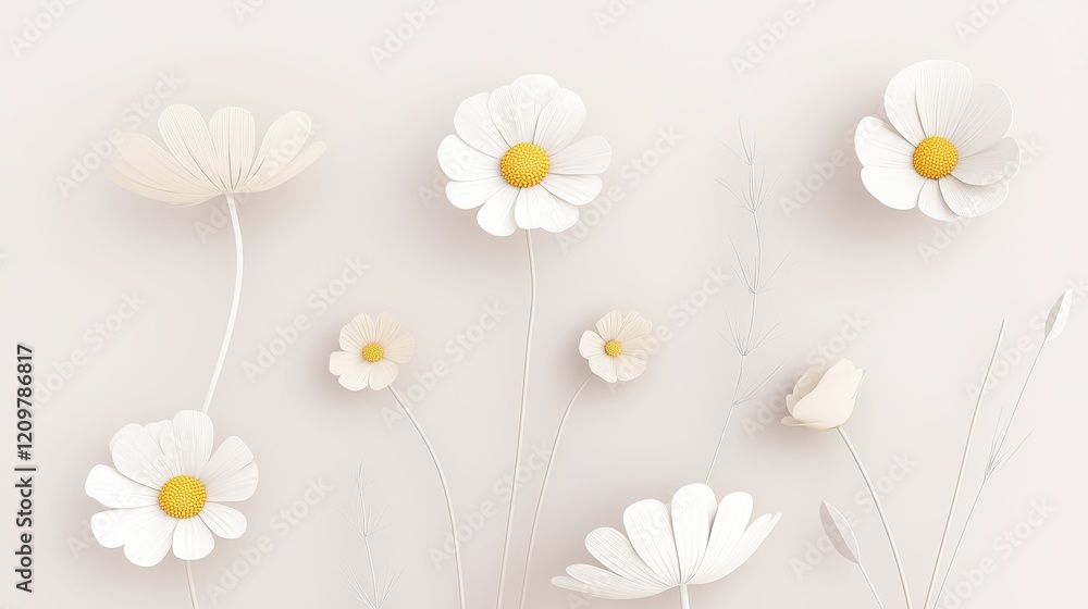 Obraz premium Elegant Blooming Flowers on Soft Background