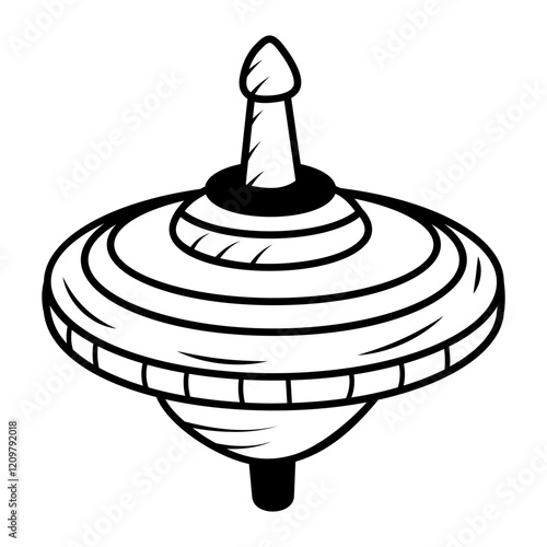 A hand drawn icon depicting spinning top