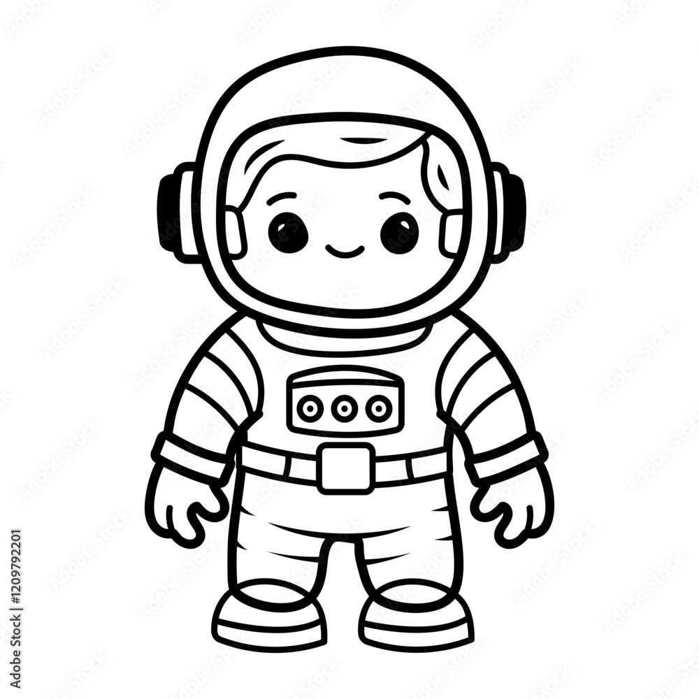 Doodle style icon of an astronaut figure Doodle style icon of an astronaut figure
