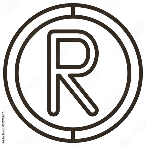 South Africa Rand Symbol  Icon Element For Design Graphic
