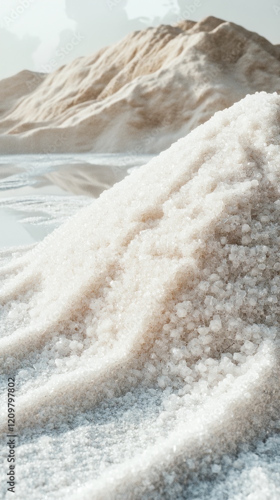 Salt Flats Landscape: Crystal Formations in Desert Salt Flats Landscape: Crystal Formations in Desert