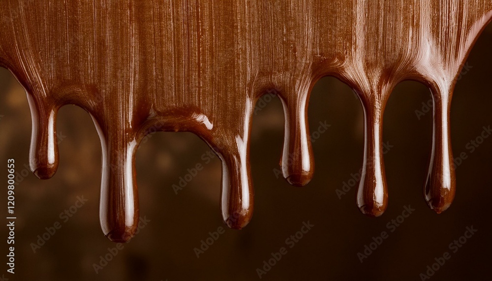 チョコレートシロップ、茶色い液体が滴るテクスチャー素材 チョコレートシロップ、茶色い液体が滴るテクスチャー素材