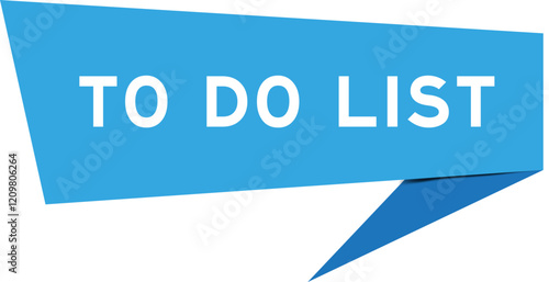 Blue color speech banner with word to do list on white background