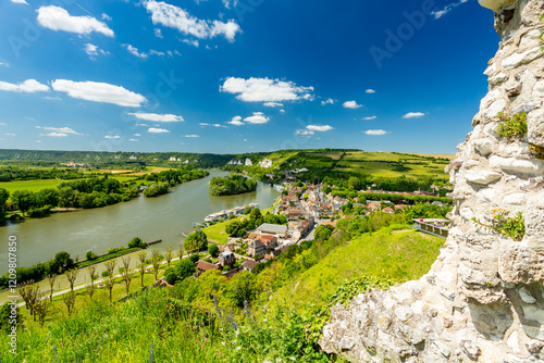 Les Andelys, France. View from Gaillard castle photo