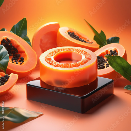 Photo natural Papaya soap with packaging