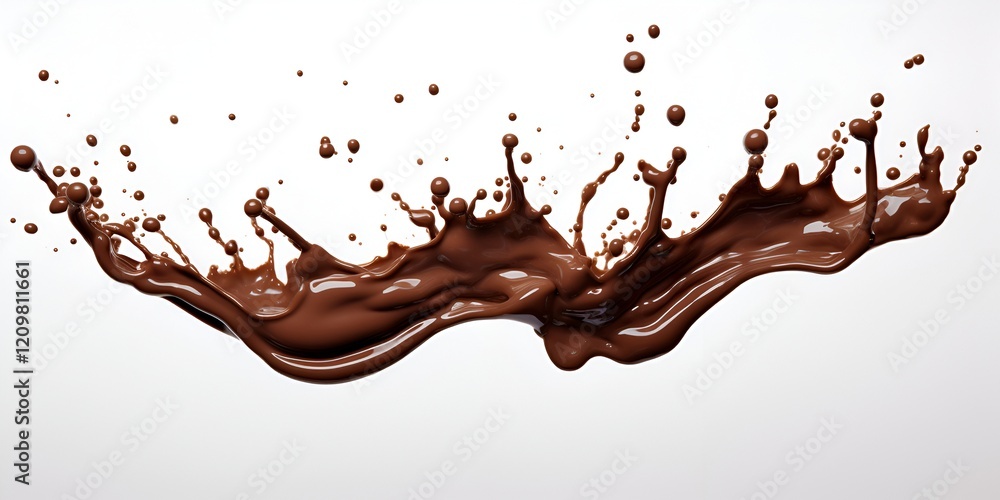The possible shapes of a chocolate splash, isolated on a white background. Detailed illustration, high-resolution, professional photograph. The possible shapes of a chocolate splash, isolated on a white background. Detailed illustration, high-resolution, professional photograph.