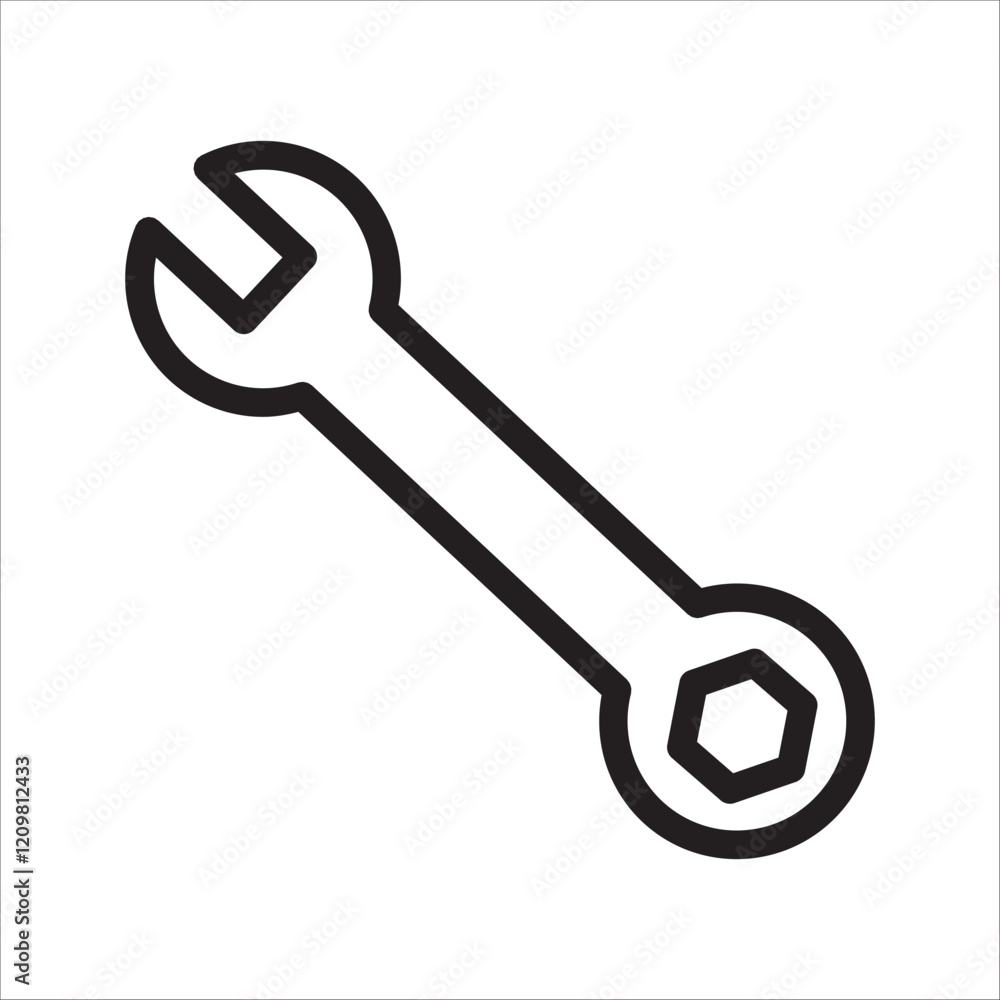 wrench icon on white background wrench icon on white background