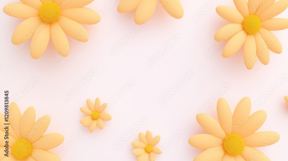 Obraz premium Soft Yellow Flowers on Light Background