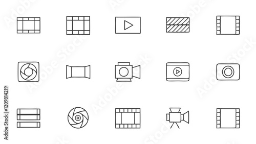 Line Vector Icons for Film, Media, and Entertainment