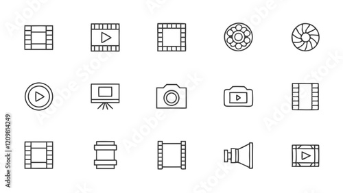 Film Industry Vector Icons Set for Media and Entertainment