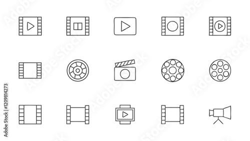 Film Industry Vector Icons Set for Media and Entertainment