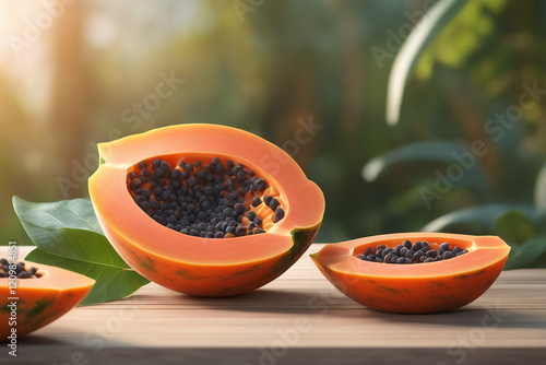 Photo natural Papaya soap with packaging