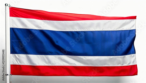 Free Download タイ国旗をクローズアップで撮影。赤、白、青のストライプがディテール豊かに表現された画像。Generative AI。 - GFXLoad