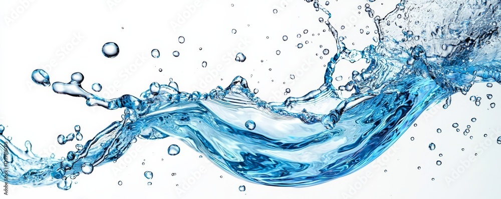 A vibrant splash of blue water, capturing the fluid motion and purity, creating a sense of freshness and energy. A vibrant splash of blue water, capturing the fluid motion and purity, creating a sense of freshness and energy.