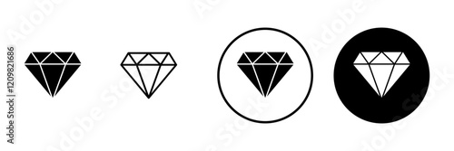 Diamond icon vector. diamond gems sign and symbol