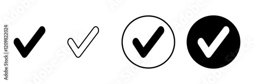 Check mark icon vector. Tick mark sign and symbol