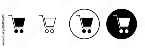 Shopping icon vector. Shopping cart sign and symbol. Trolley icon
