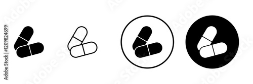 Pills icon vector. capsule icon. Drug sign and symbol