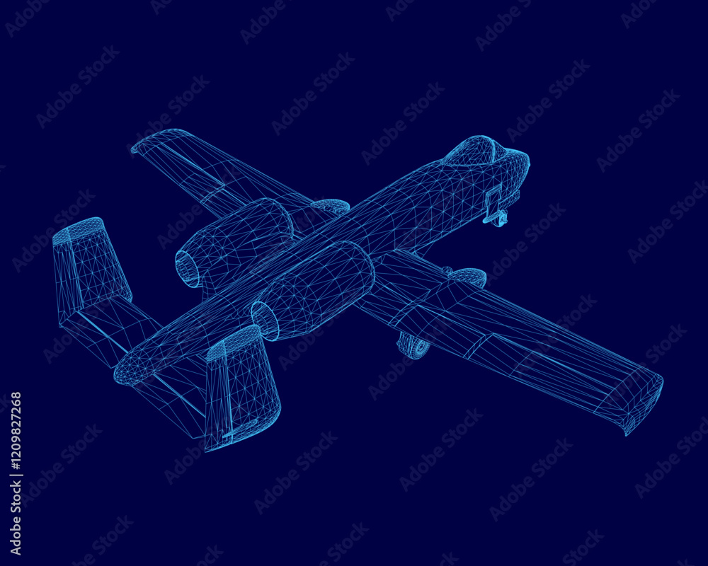 Blue airplane is shown in a computer generated image. The image is of a fighter jet, and it is in a blue color Blue airplane is shown in a computer generated image. The image is of a fighter jet, and it is in a blue color