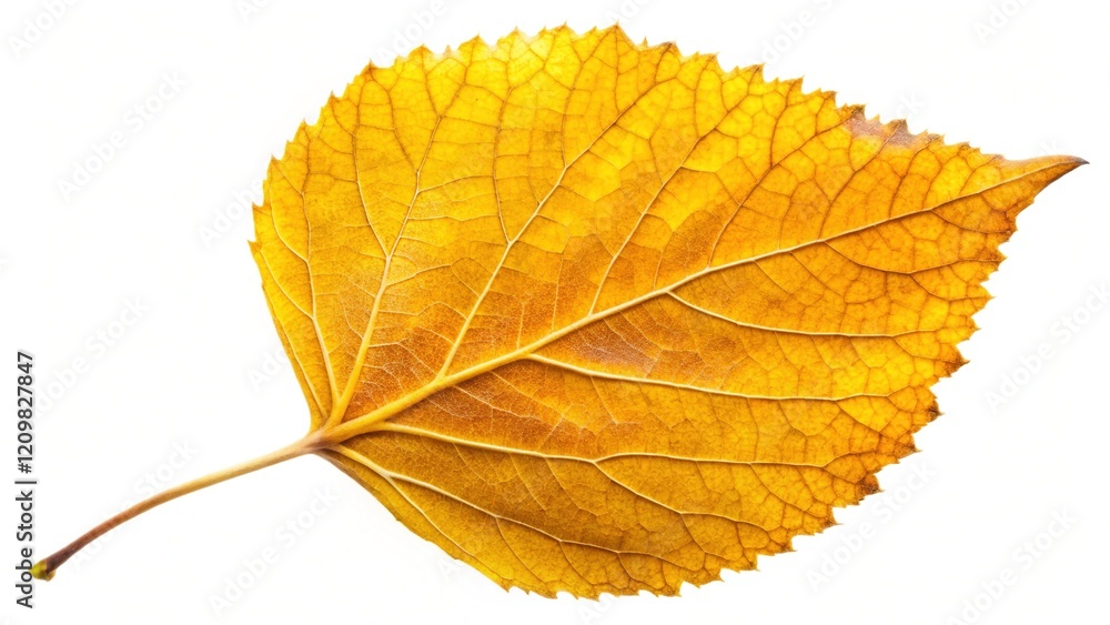 Dry Aspen Leaf, White Background, Autumnal Beauty Dry Aspen Leaf, White Background, Autumnal Beauty